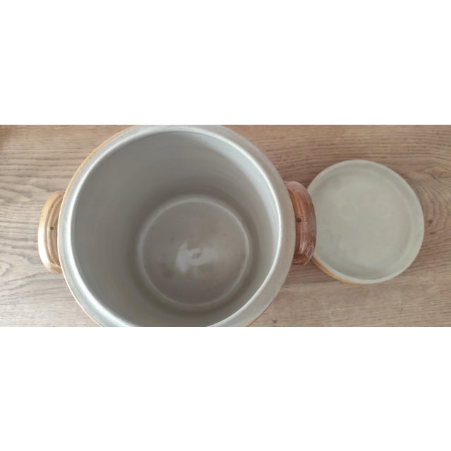 Large Antique French Stoneware Confit Pot with Lid, Early 20th Century For Sale - Image 6 of 10