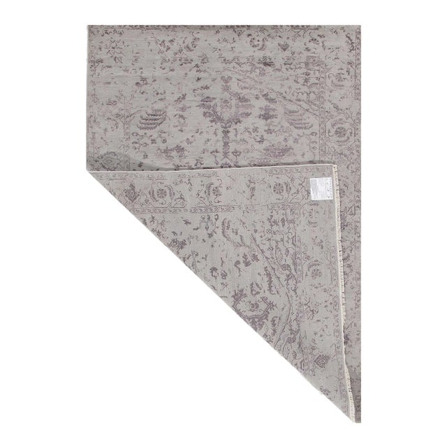 Transitional 2020s Gray Erased Modern Rug For Sale - Image 3 of 5