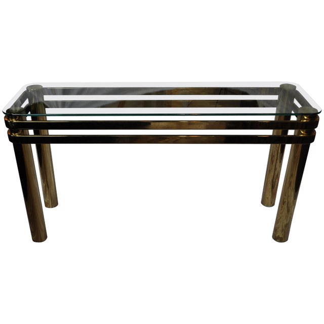 Hollywood Regency Brass Console Table For Sale In Philadelphia - Image 6 of 6