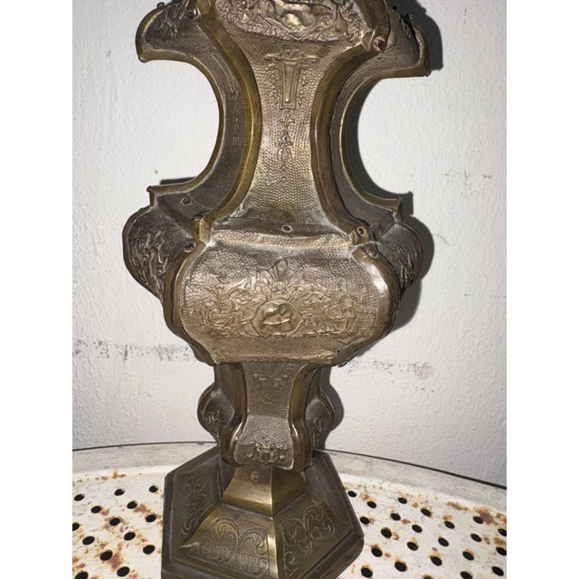 Vintage Bronze Candlestick, 1920 For Sale - Image 6 of 8