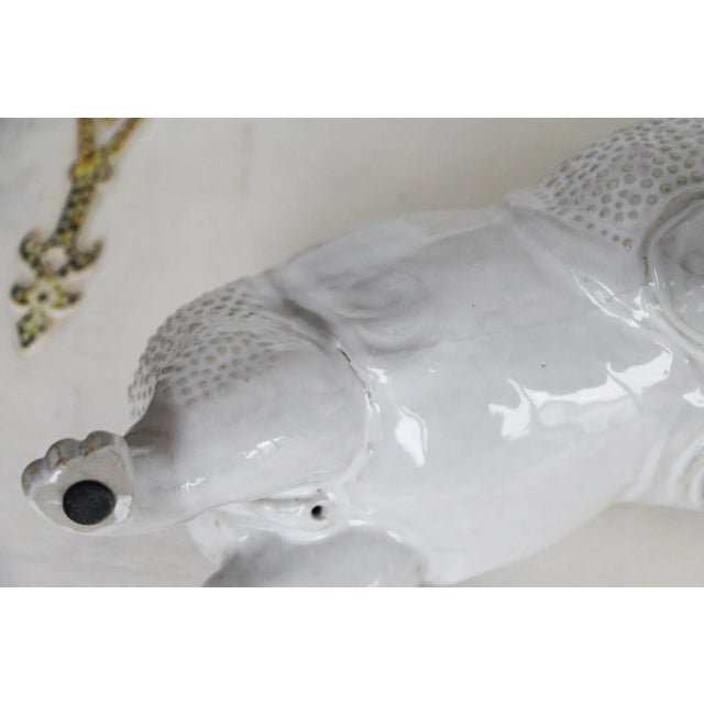 French Glazed Earthenware Rhinoceros Figurines - a Pair For Sale - Image 12 of 13