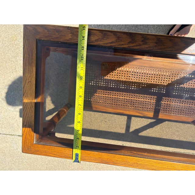 Brown Vintage Faux Bamboo Console Table For Sale - Image 8 of 9