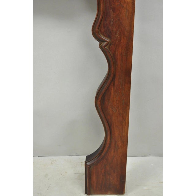 Antique Italian Provincial Carved Serpentine Scalloped Walnut Fireplace Mantel For Sale - Image 15 of 18
