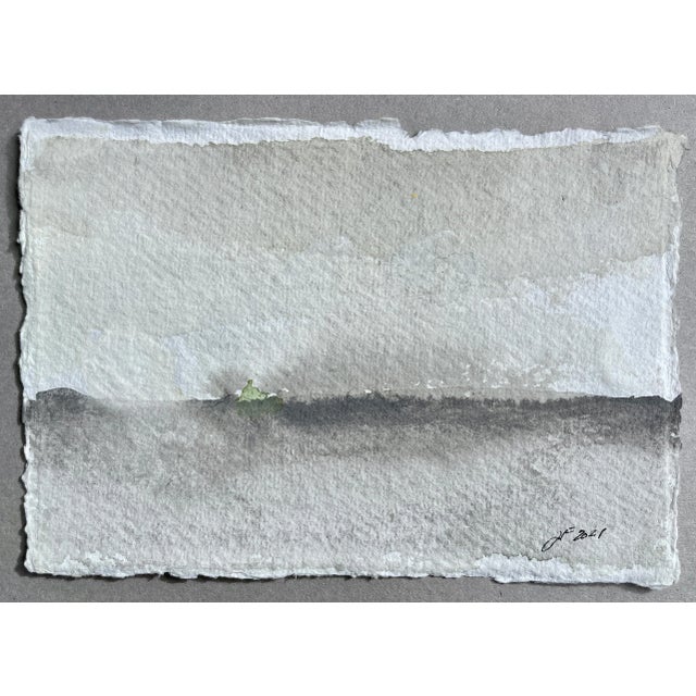 Paper “Dusk” Impressionistic Watercolor Painting by Jack Follmer For Sale - Image 7 of 7