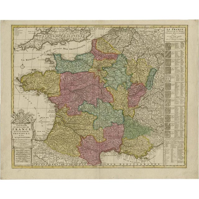 Antique Hand-Colored Map of France by J.B. Elwe, 1792 For Sale - Image 9 of 9