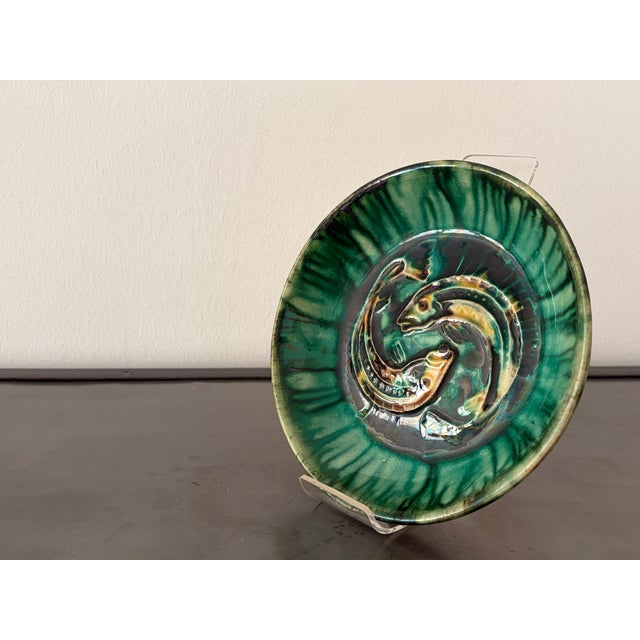 Mid-Century Modern Maritime Wall Plate with Fish Motif by Wilhelm Löber for Rügenkeramik, 1960s For Sale - Image 3 of 18