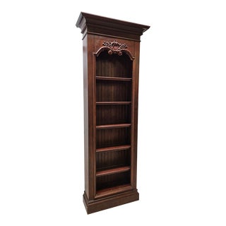 1990s Habersham Bookcase Continental Cupboard Display Hutch Cinnamon Connoisseur For Sale