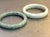 1920s-30s Chinese celadon jade & spinach jade bangle bracelets; set of two. Excellent condition.