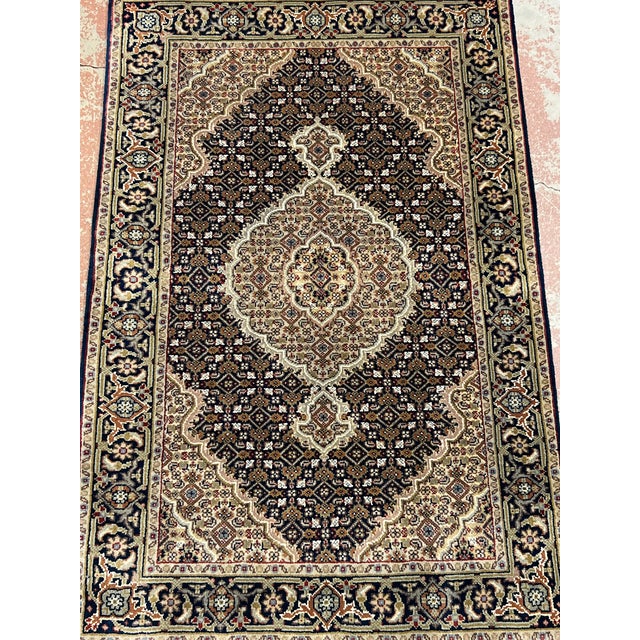 Tribal Vintage Persian Tabriz Mahi Fish Wool Rug 2’7” X 4’1” For Sale - Image 3 of 5