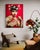 Textile Cedric Vu "Phosphenes" Large Tufted Yarn Self Portrait, Boxer Figure, Daisy Halo, Deep Red, Contemporary California Textile Art, Pop Art, 2025 For Sale - Image 7 of 7