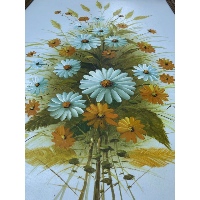 Late 20th Century Bouquet of Flowers Oil Painting For Sale - Image 4 of 11