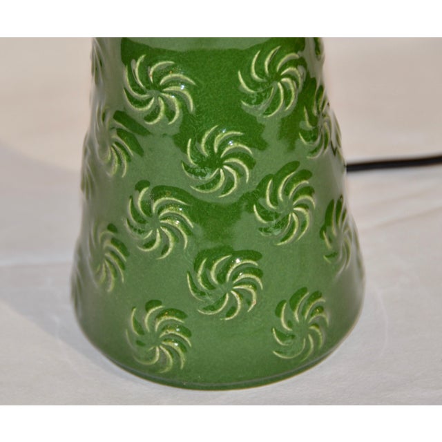 Forest Green Dark Green Secle Lamp For Sale - Image 8 of 10