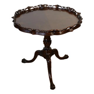 1940 English Chippendale Mahogany Side Table / End Table For Sale