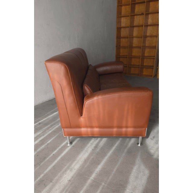 1990s Vintage Leather Sofa For Sale In Las Vegas - Image 6 of 13