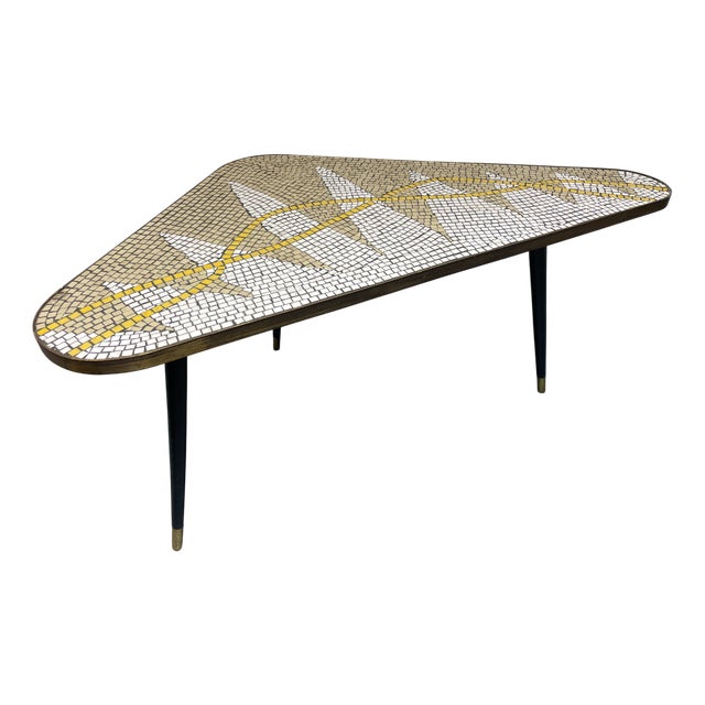 Mid-Century Modern Kidney Table with Mosaic Design, 1960s For Sale