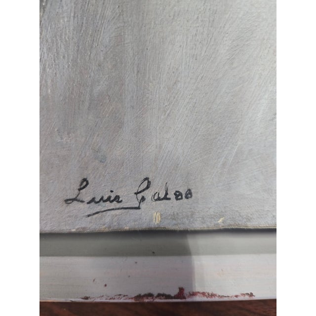 Blue VIntage 1988 Oil Painting- Signed For Sale - Image 8 of 9
