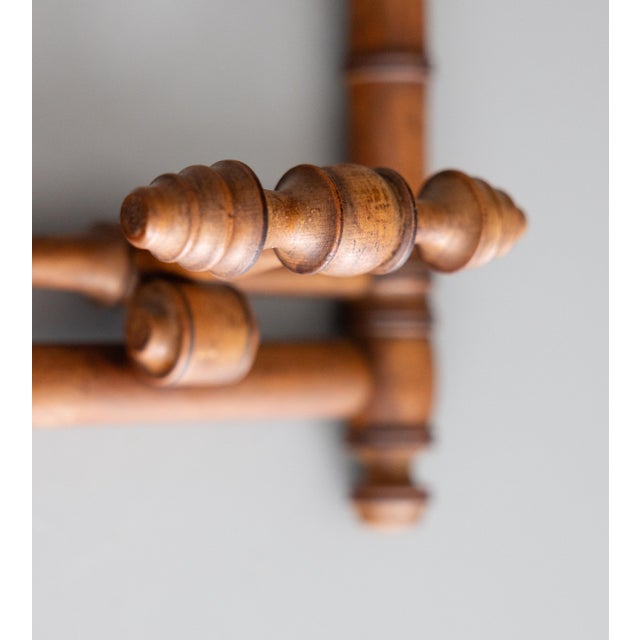 Antique French Foldable Faux Bamboo Coat & Hat Rack For Sale In Houston - Image 6 of 8