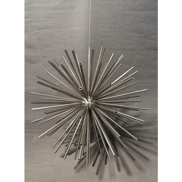 Brutalist Hanging Sea Urchin Sputnik Sculpture in Steel by Curtis Jere, USA, 1970s For Sale - Image 3 of 6