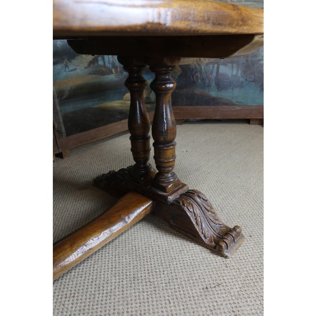 Brown Oak Dining Table, 1940s For Sale - Image 8 of 13
