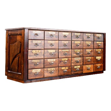 Art Nouveau Ironmongers Shop Counter Drawers, 1890s For Sale