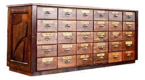 Art Nouveau Ironmongers Shop Counter Drawers, 1890s