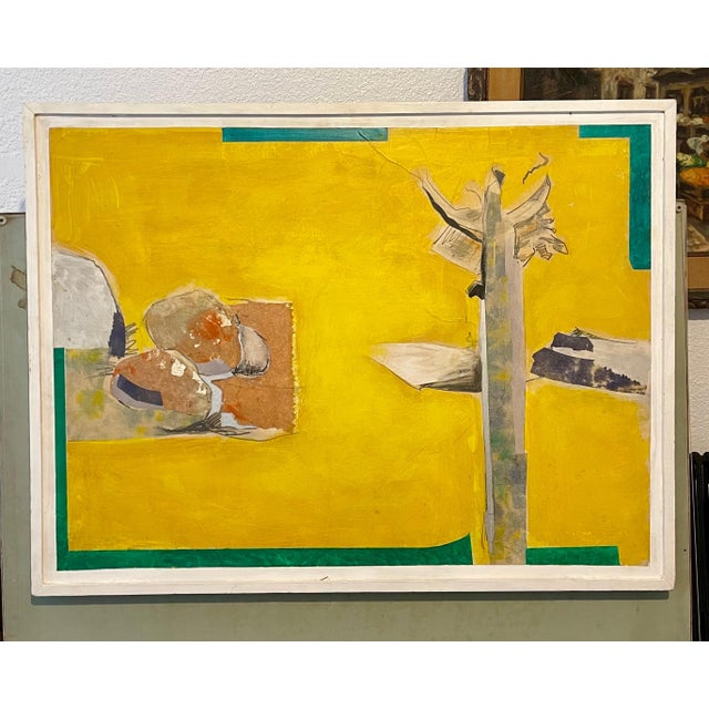 Yellow David Hare, 1970 Mod Surrealist Painting Collage David Hare Abstract Landscape Summer Land, 1970 For Sale - Image 8 of 15