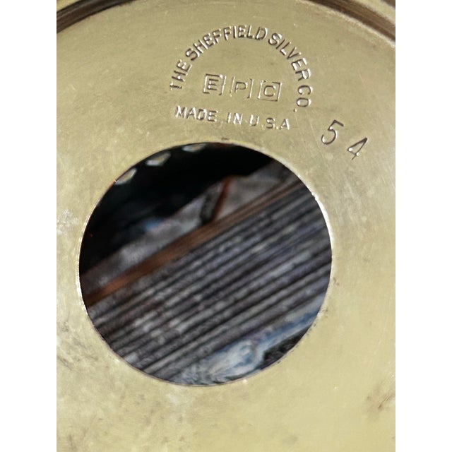 Metal Vintage Sheffield Silver Co. Art Deco Silver Plate Condiment Holder or Jar Sleeve For Sale - Image 7 of 8