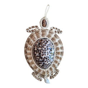 Turtle Cowrie Seashell Figurine Wall Art