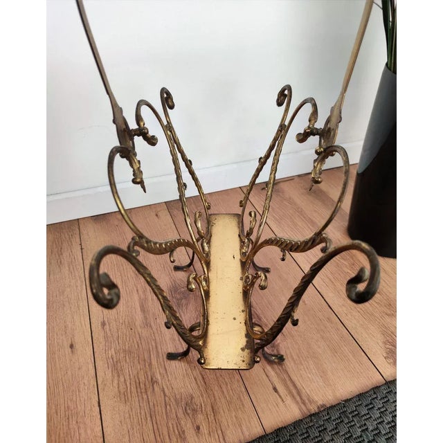 Mid-Century Italian Neoclassical Regency Style Brass Magazine Stand or Rack, 1950s For Sale - Image 4 of 8