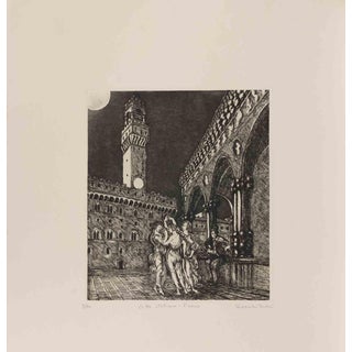 Amedeo Tedeschi Toschi, Italian Cities: Florence, Etching, 1990s For Sale