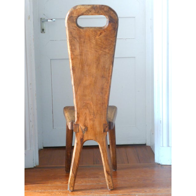 Sculptural Olive Wood Chair from Maison Dubosq, 1970s For Sale - Image 4 of 8