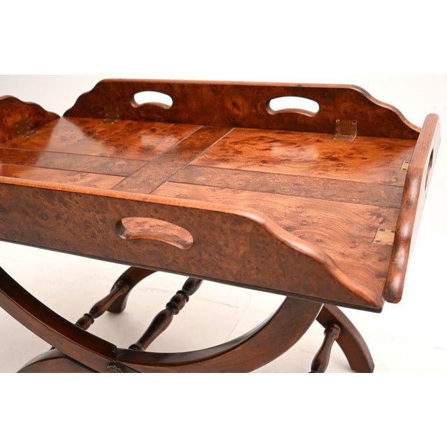 Burr Elm Butler's Tray Top Coffee Table, 1930s For Sale - Image 9 of 11