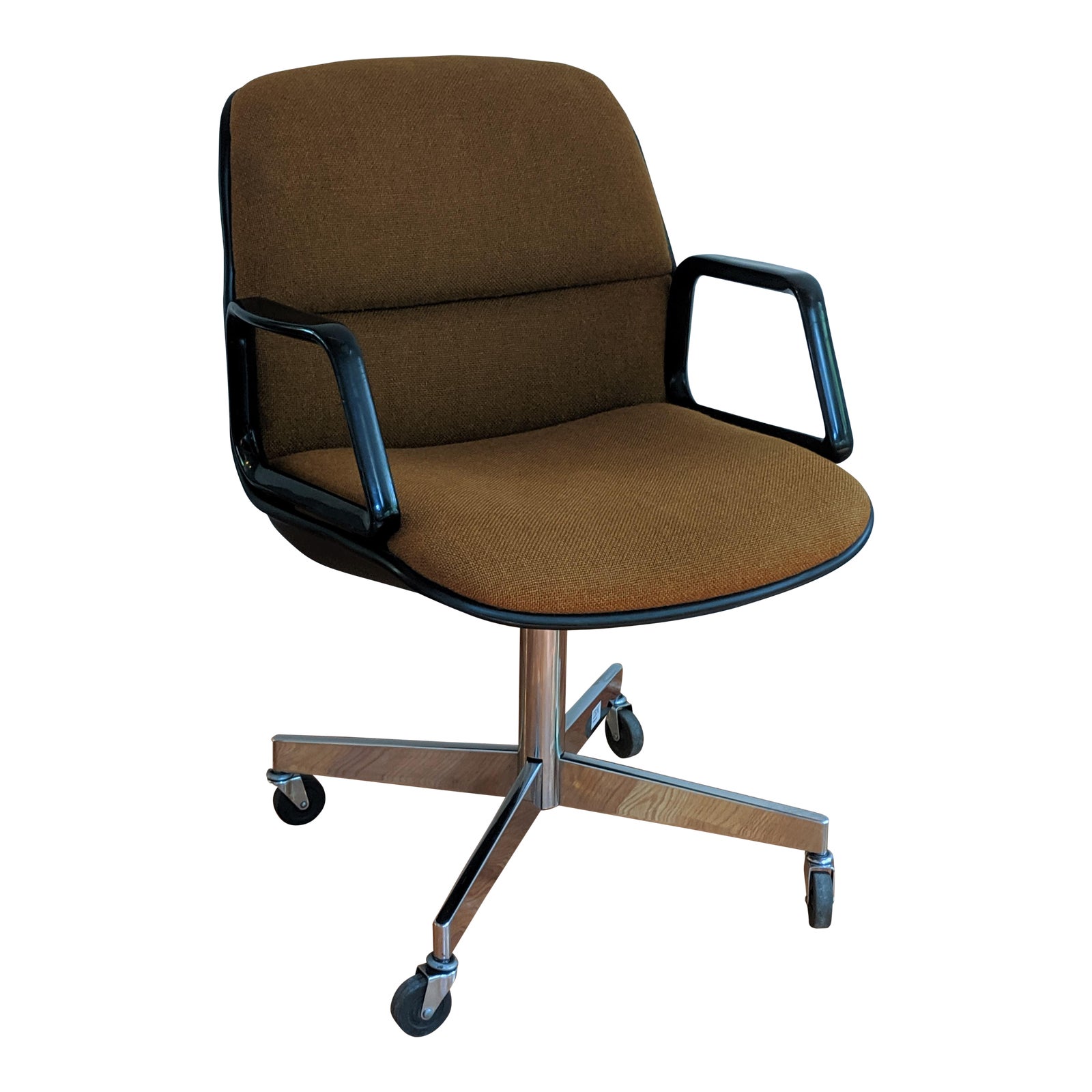 1970s Vintage Allsteel Swivel Desk Chair Dark Mustard Chairish