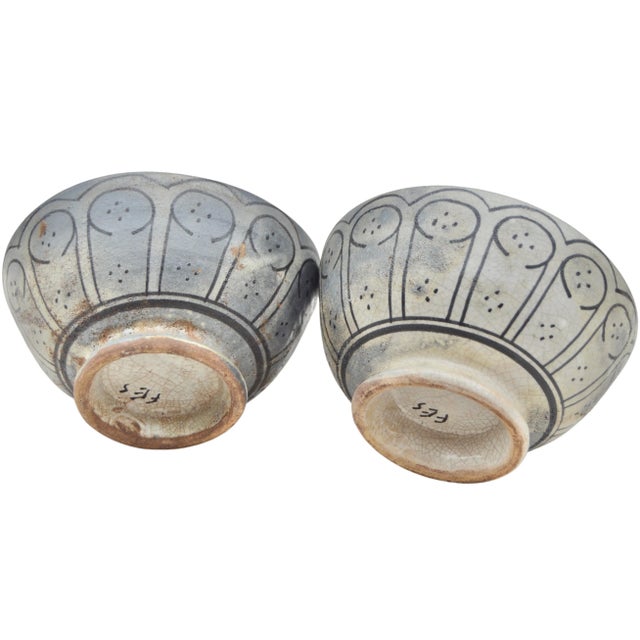 Antique Handmade Moroccan Ceramic Bowls - 2 Pieces For Sale - Image 10 of 10