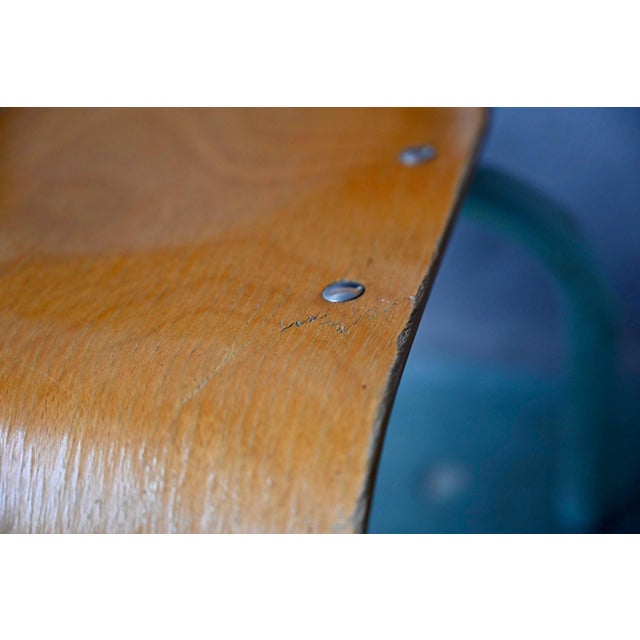 White Vintage School Chair in Tubular Metal and Plywood, 1960s For Sale - Image 8 of 12