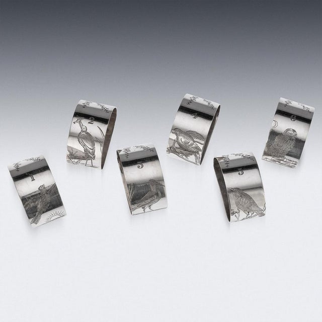 Late 19th Century Silver Plated Napkin Holders, Sheffield, England, 1880, Set of 6 For Sale - Image 5 of 10