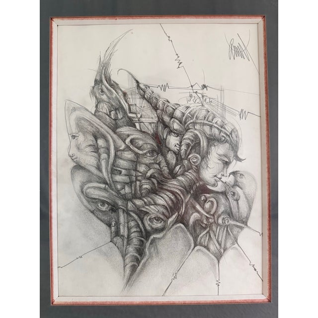 This is an original framed pencil drawing, signed by the artist, which was acquired in the picturesque Loire Valley region...