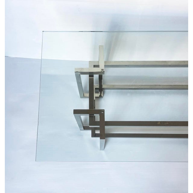 Coffee Table in Glass and Metal For Sale - Image 4 of 9