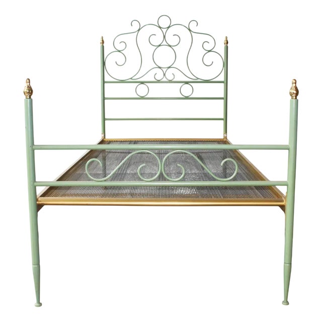 Vintage Italian Wrought Iron Bed, 1960s For Sale