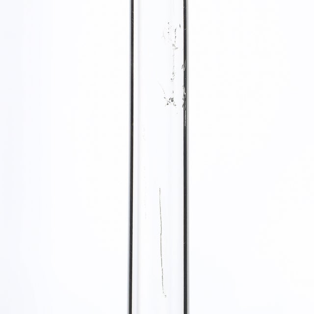 Mid-Century Modernist Floor Lamp in Lucite & Polished Nickel Attributed to Hansen For Sale - Image 10 of 18