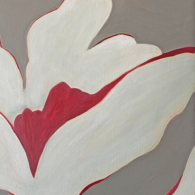 Contemporary Original Framed Acrylic Botanical Painting, Organic Boho Art Tulip Floral Wall Art, by Tatiana Duperault For Sale - Image 3 of 4