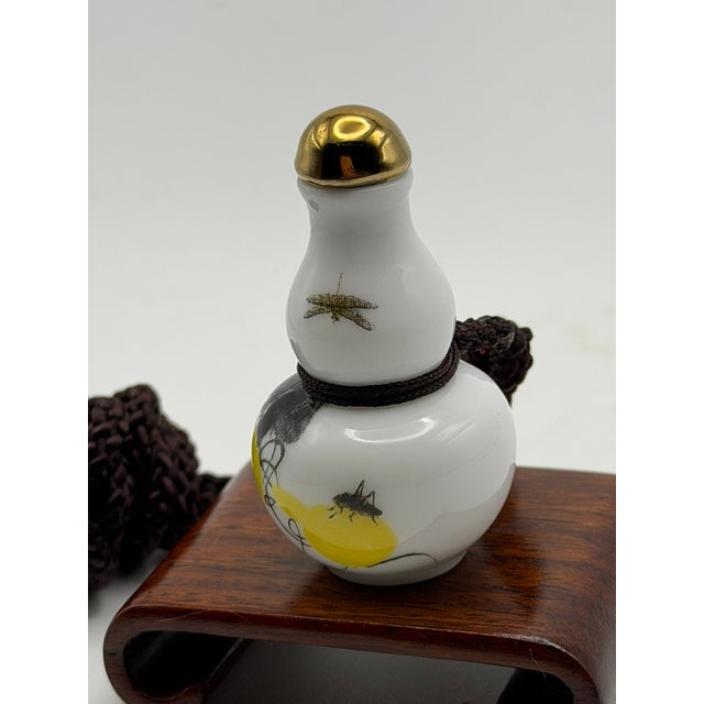Small Painted Porcelain Tube Shape Snuff Bottle For Sale - Image 4 of 10