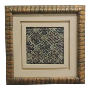 Vintage Framed Asian Woven Textile Fragment