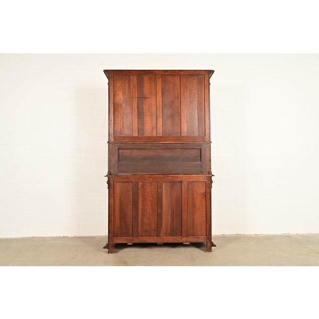 Antique French Renaissance Carved Walnut Sideboard or Bar Cabinet, Circa 1890s For Sale - Image 17 of 18