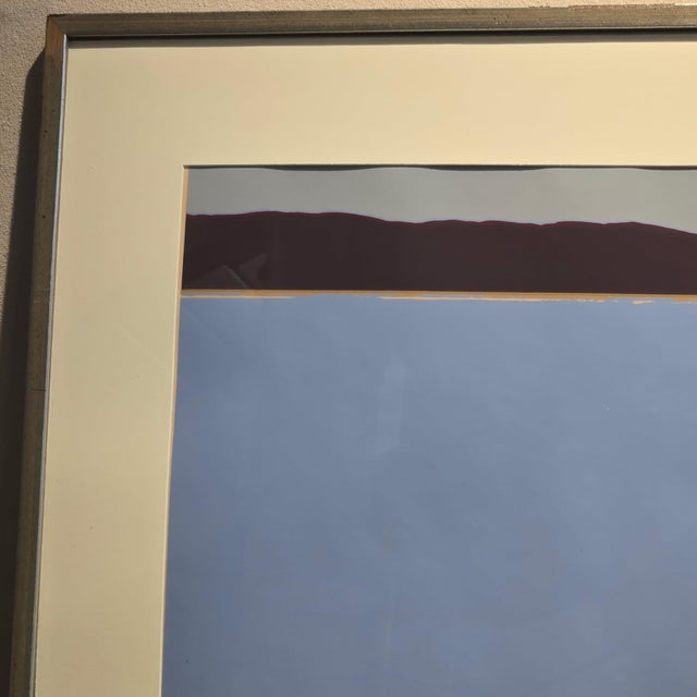 Contemporary Steve Poleskie Artist Signed Color Serigraph Print 1968 Chiron Press Minimalist Contemporary Semi-Abstract Landscape Seascape For Sale - Image 3 of 10