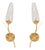 Gold-Toned Wall Sconces with Textured Glass Shades, 1970s, Set of 2 For Sale