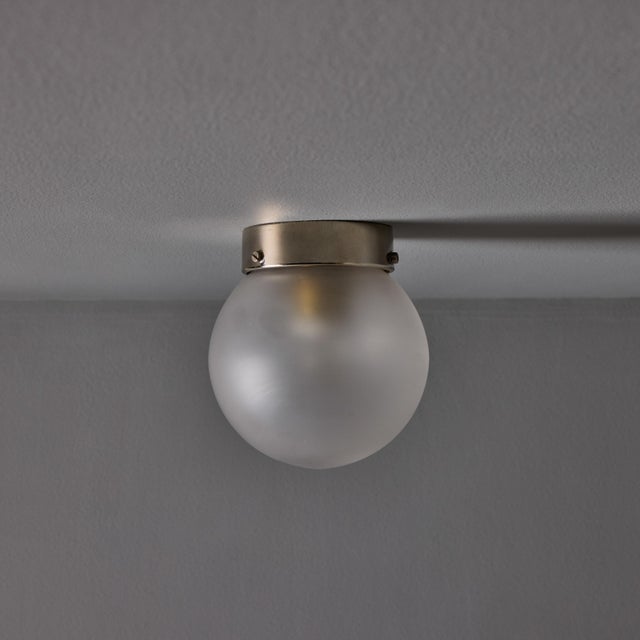 Itsu 1950s Mauri Almari Model Ea 11 Glass and Metal Wall or Ceiling Lamp for Itsu For Sale - Image 4 of 18