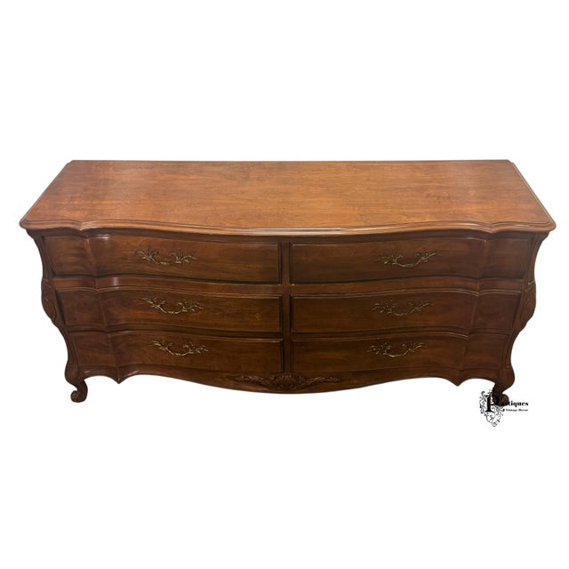 Late 20th Century Vintage White Furniture French Provincial Style Mahogany Dresser For Sale - Image 5 of 11