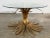 Mid-Century Modern Vintage Hollywood Regency Style Gilt Sheaf of Wheat Glass Top Table For Sale - Image 3 of 9