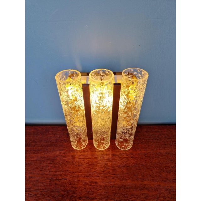 Gold Tubular Wall Sconce in Brass and Frosted Glass from Doria Leuchten, 1960s For Sale - Image 8 of 17